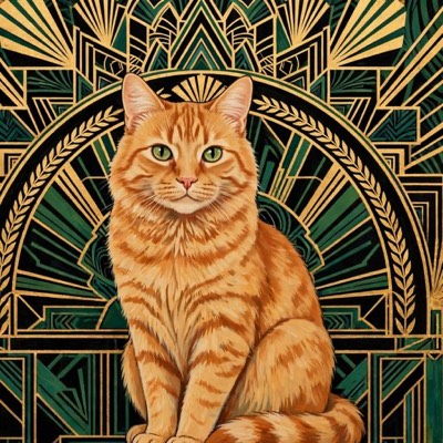 Cat portrait in the Art Deco style