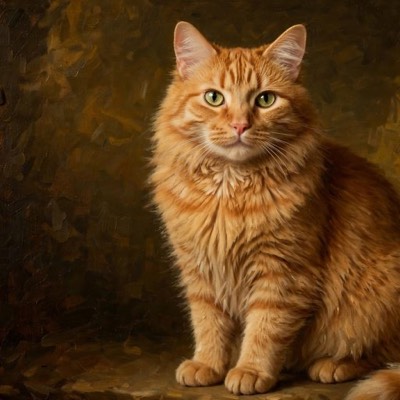 Cat portrait in the Classic Oil style