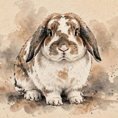 Any pet portrait in the Ink Wash style
