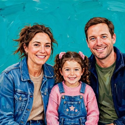 Family portrait in the Modern Color style