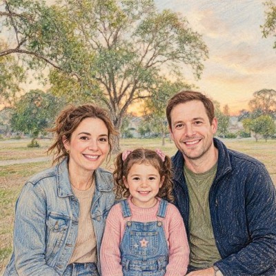 Family portrait in the Pastel style