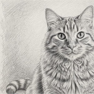 Cat portrait in the Graphite style