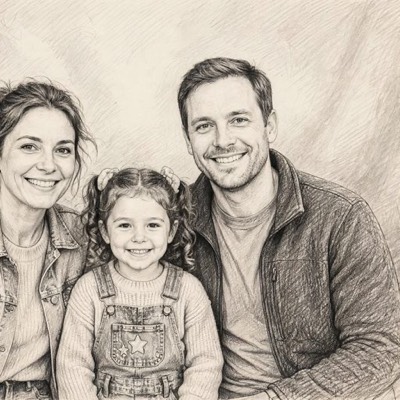 Family portrait in the Graphite style