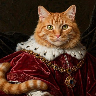 Cat portrait in the Royal style