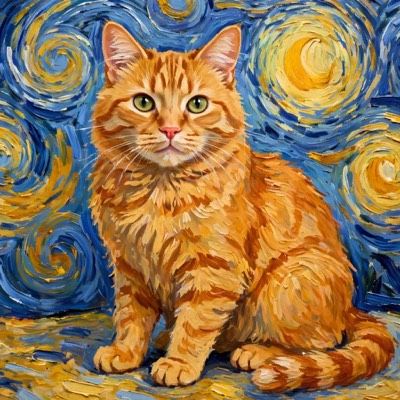 Starry Night style portrait example