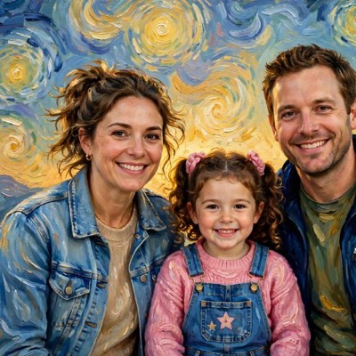 Starry Night style portrait example