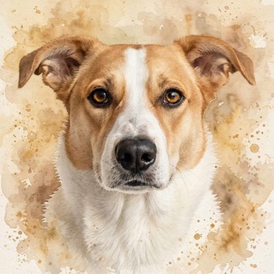 Dog portrait in the Watercolor style