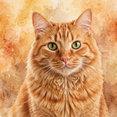 Cat portrait in the Watercolor style